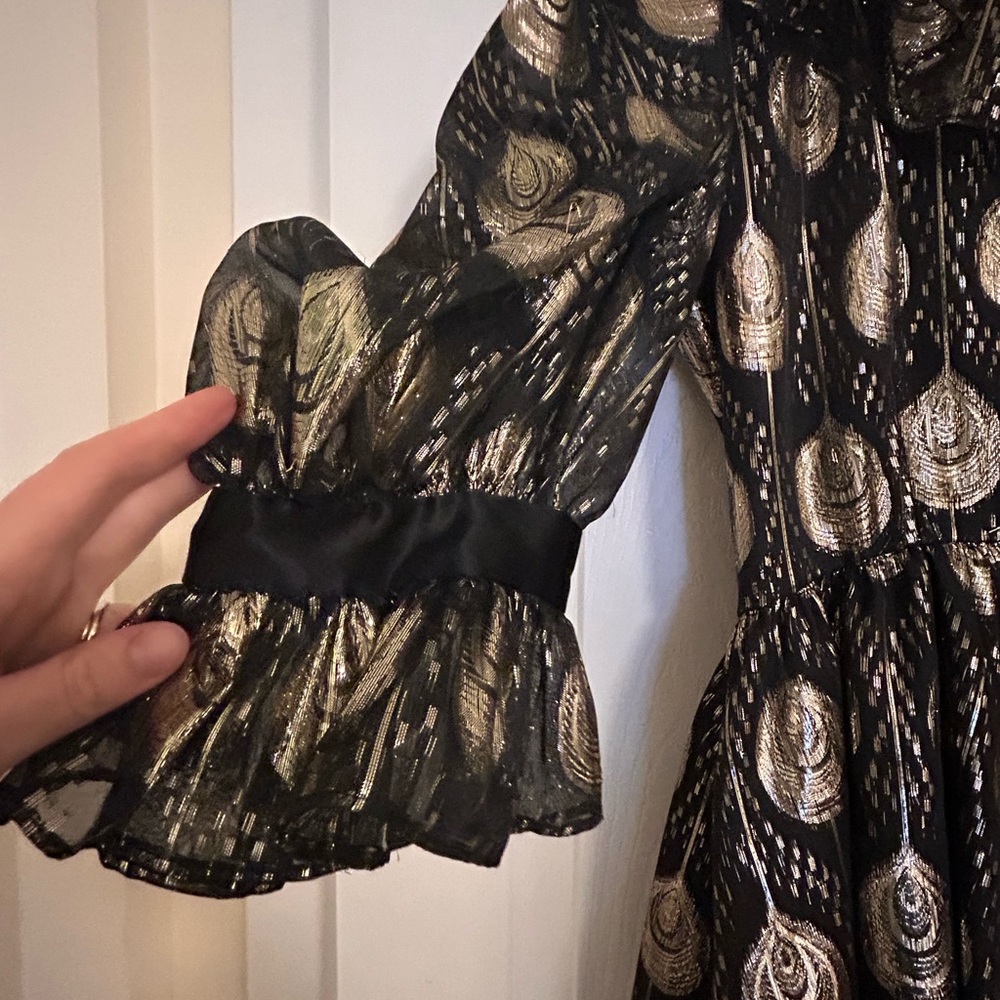 Vintage Art Deco Puff Sleeve Dress - Picture 4 of 11